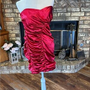 City Studio Strapless Red Dress